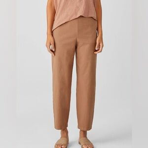 NWT Eileen Fisher Beige Organic Cotton Hemp High Waist Cropped Lantern Pants XL